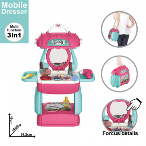 Mobile Dresser Makeup Kit and Cosmetic Toy Set