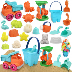  Sand Toys with Castle Building Kit Beach Toys Animals Castle Molds Beach Shovel Rake 23 Piece