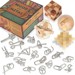 Brain Teasers Metal Puzzles for Kids & Adult 22Pack Mind Logic and IQ Game Test Toy