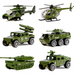 Die-cast Military Vehicles including 6 Pack Assorted Alloy Metal Army Vehicle Models Car Playset