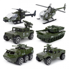 Diecast Military Vehicles Toys Set with 6 in 1 Assorted Metal Model for Kids