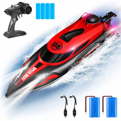 25KMH High Speed Racing Boats 4-channel 2.4GHz Radio Controlled Remote Control Boats With LED Light