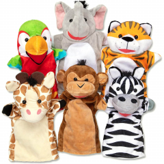 Set of 6 Safari Buddies Hand Puppets Hand Puppets For Toddlers