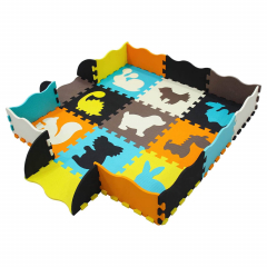 EVA 9 Tiles Baby Play Mat with Fence for Playing Interlocking Foam Floor Mats