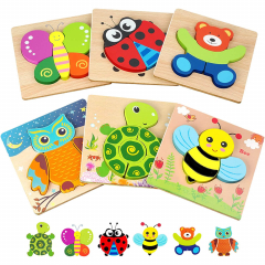 Wooden Jigsaw Animals Toddler Puzzles  Educational Preschool Toys
