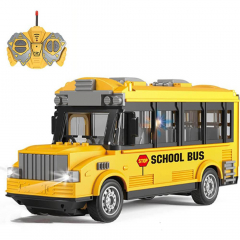 RC School Bus with LED Lights and Opening Doors Remote Control  for Kids