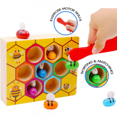 Toddler Fine Motor Skills Toys Bee to Hive Matching Game Montessori Preschool Learning Toys