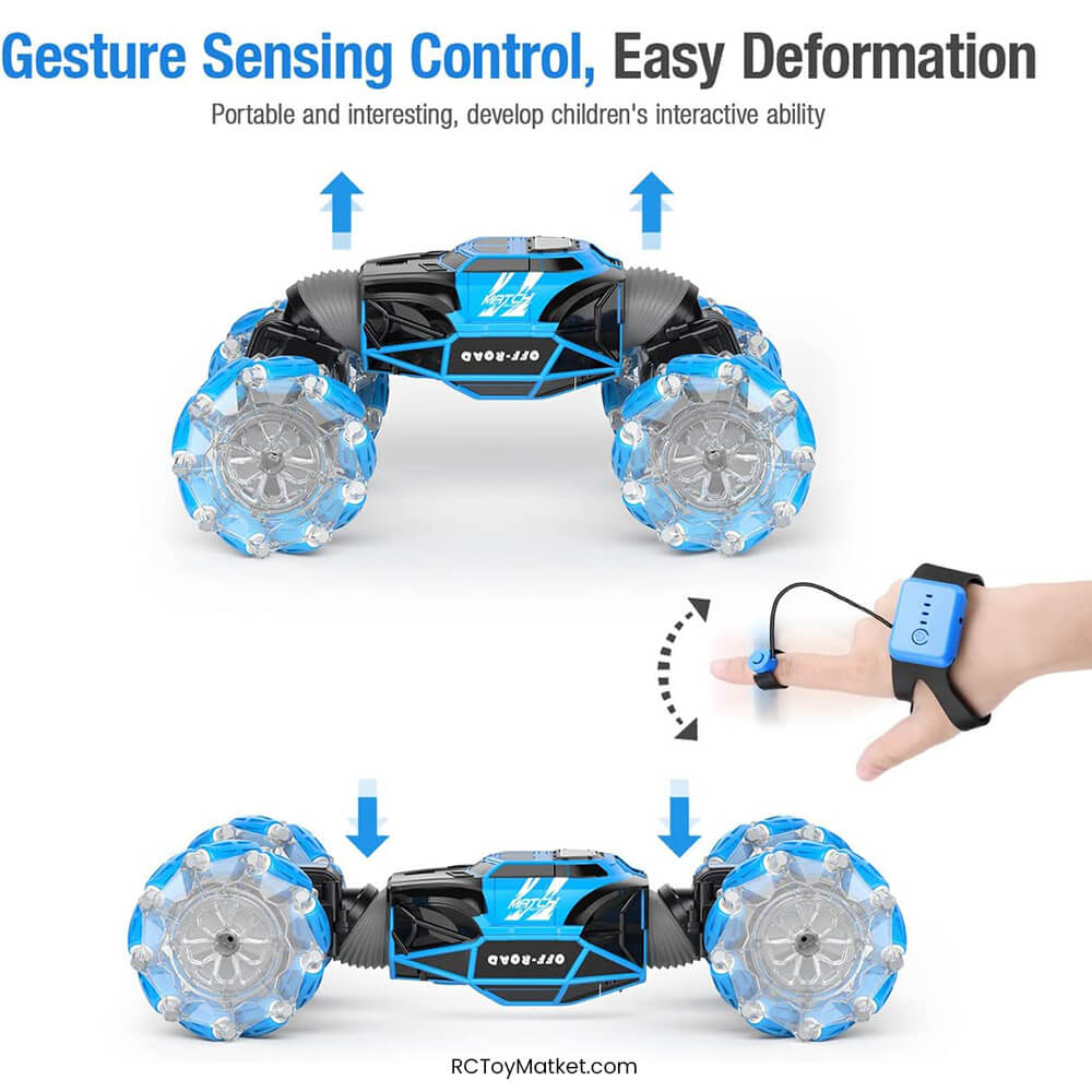4WD 2.4GHz Remote Control Gesture Sensor Toy Stunt Cars